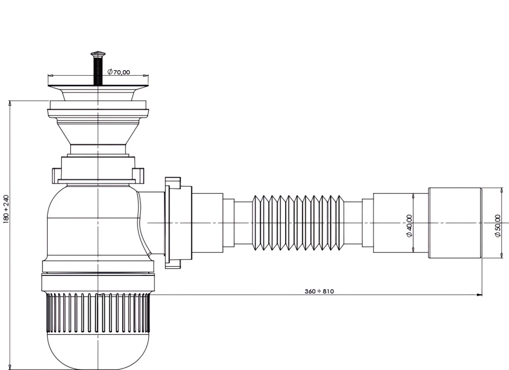 Сифон для раковины 1 1/2" BETTOSERB арт.125321
