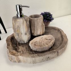 Набор из окаменелого дерева 4 предм Fossil Set NF-62862 поднос 30смx36см