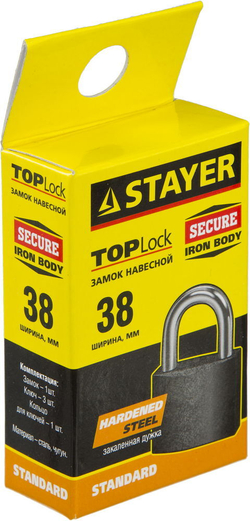 STAYER 38 мм, навесной замок (37160-38)