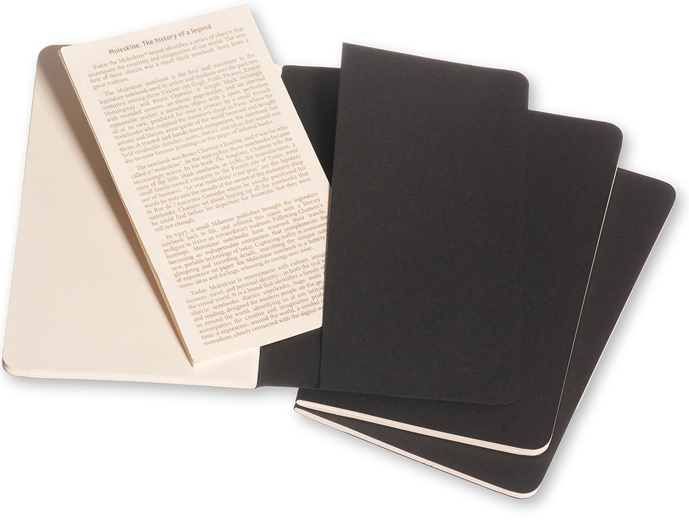Блокнот Moleskine CAHIER JOURNAL Pocket 9x14см нелинованный черный (3шт.)