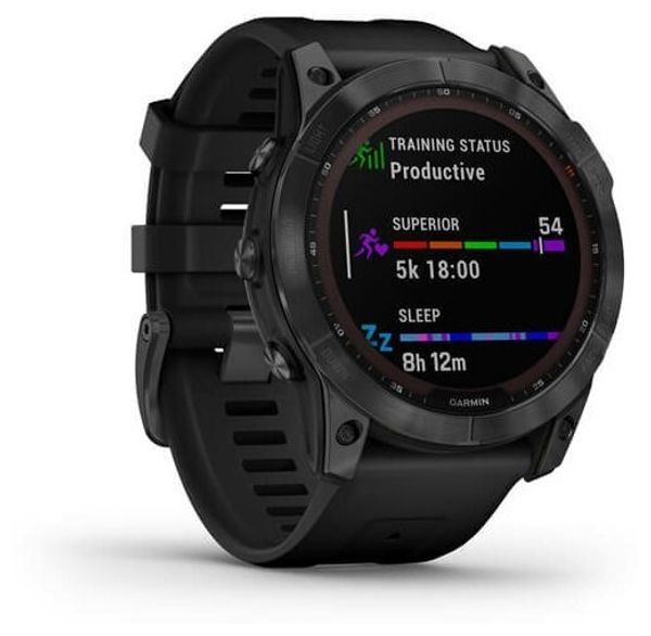 Умные часы Garmin Fenix 7X Solar серый с черным ремешком