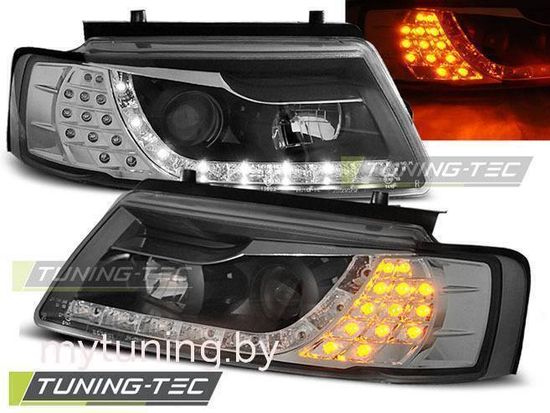 Передние фары VW Passat B5 daylight black