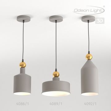 Подвесной светильник 4089/1 серый/золото Bolli Odeon Light