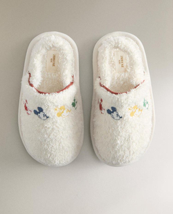 ZARA HOME УЮТНЫЕ ДЕТСКИЕ ТАПОЧКИ МИККИ И МИННИ ©DISNEY, БЕЛЫЙ