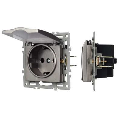 Механизм розетки влагозащищённый SCT-MCP-PL-GR (250V, 16A) (Arlight, -)