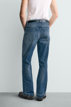 ZARA ДЖИНСЫ FLARE FIT, ВЫЦВЕТШИЙ СИНИЙ