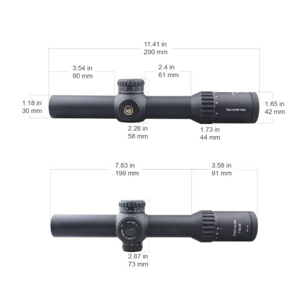 Оптический прицел Vector Optics FFP Continental x6 1-6x28 ( Сетка VCT-BNW / с подсветкой )