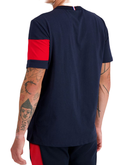 Мужская теннисная футболка Le Coq Sportif TRI Tee Short Sleeve N°1 SS23 - небесный
