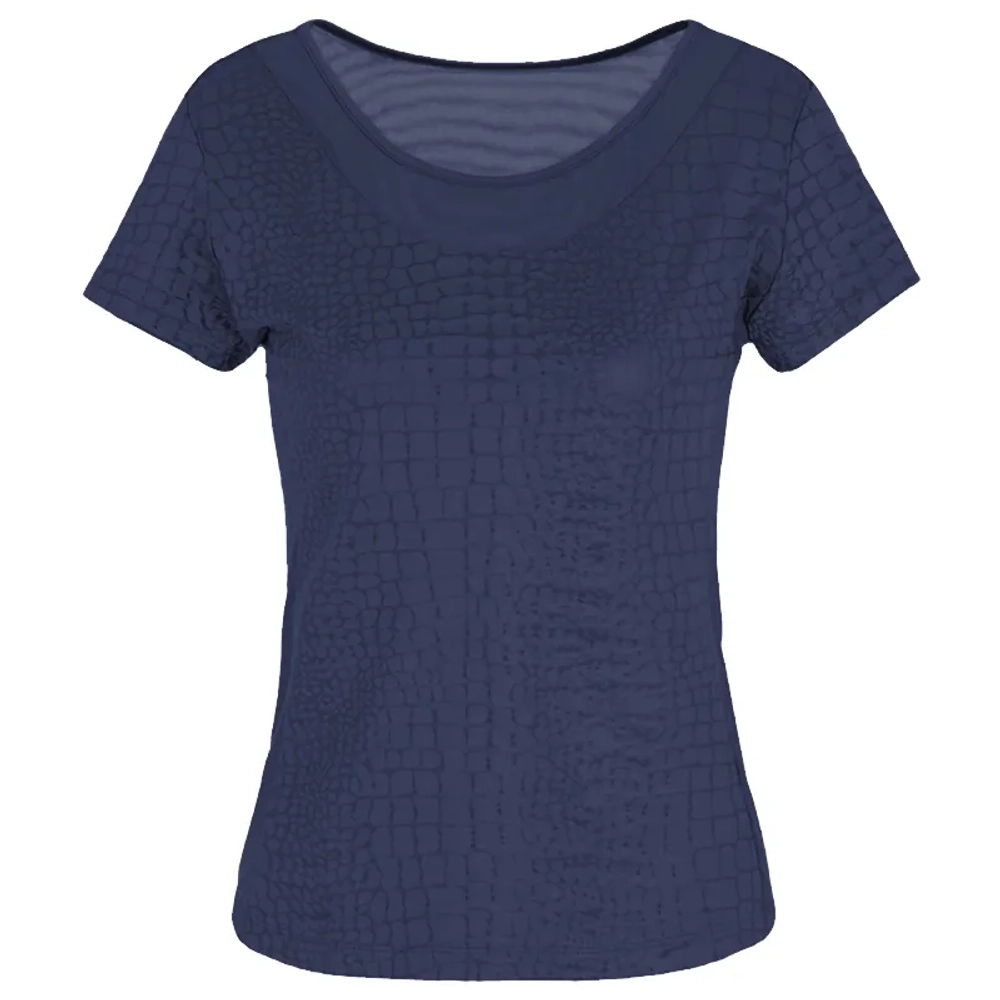 Женская теннисная футболка EA7 Woman Jersey - fancy navy blue