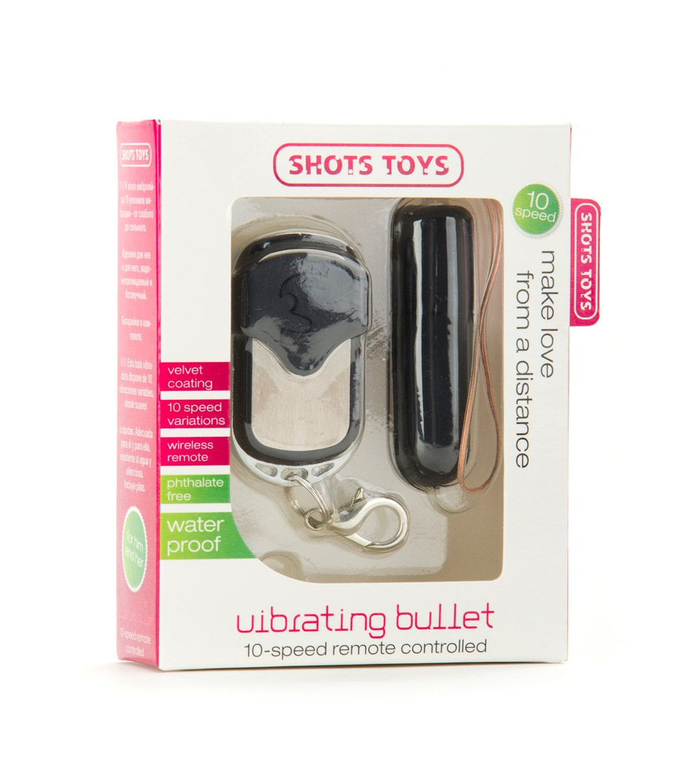 Черная вибропуля Remote Vibrating Bullet с пультом ДУ (Цвет: черный)