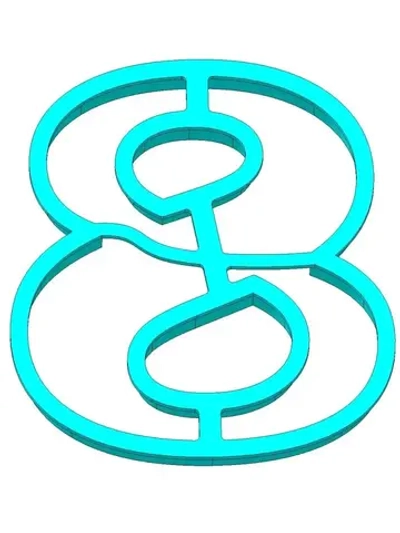 Вырубка для пряника цифра 9 см /восемь/формочка для пряника