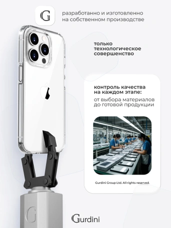 Чехол накладка iPhone 16 Pro 6.3" Gurdini Alba Series Protective Clear
