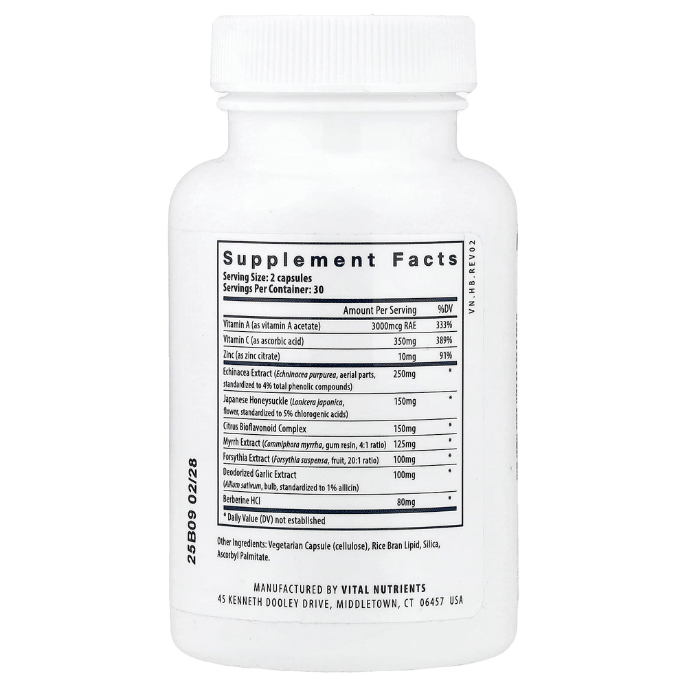 Vital Nutrients, Herbal Biotic, биотик, 60 веганских капсул