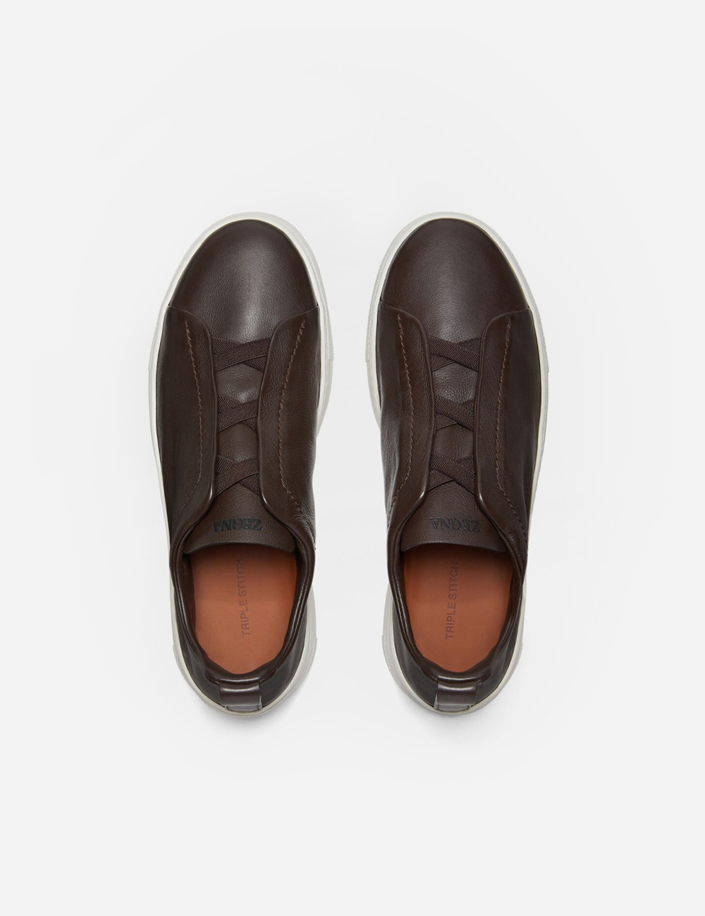 Zegna Stitch Secondskin Sneakers Dark Brown