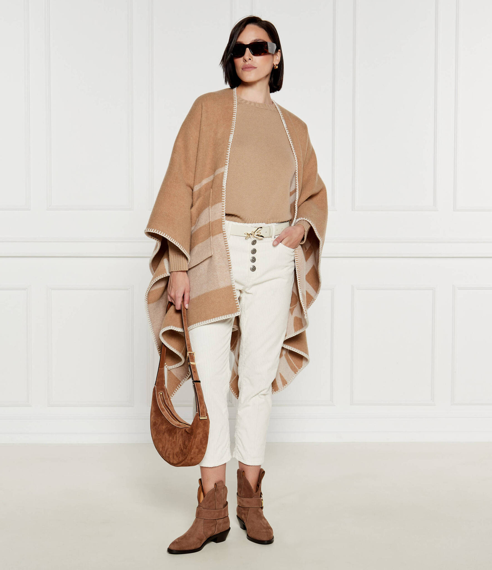 Хлопковое пончо Max Mara Leisure - коричневый(267360386)
