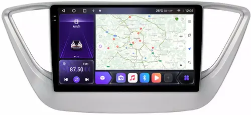 Магнитола для Hyundai Solaris 2 2017-2022, Solaris HS 2024+ - Kuberg OL-9710 QLed+2K, Android 12, Быстрая, CarPlay, 4G SIM-слот