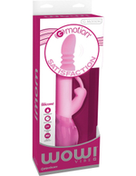 Розовый вибромассажёр с клиторальным зайчиком WOW! G-MOTION RABBIT - 26 см. (Цвет: розовый)