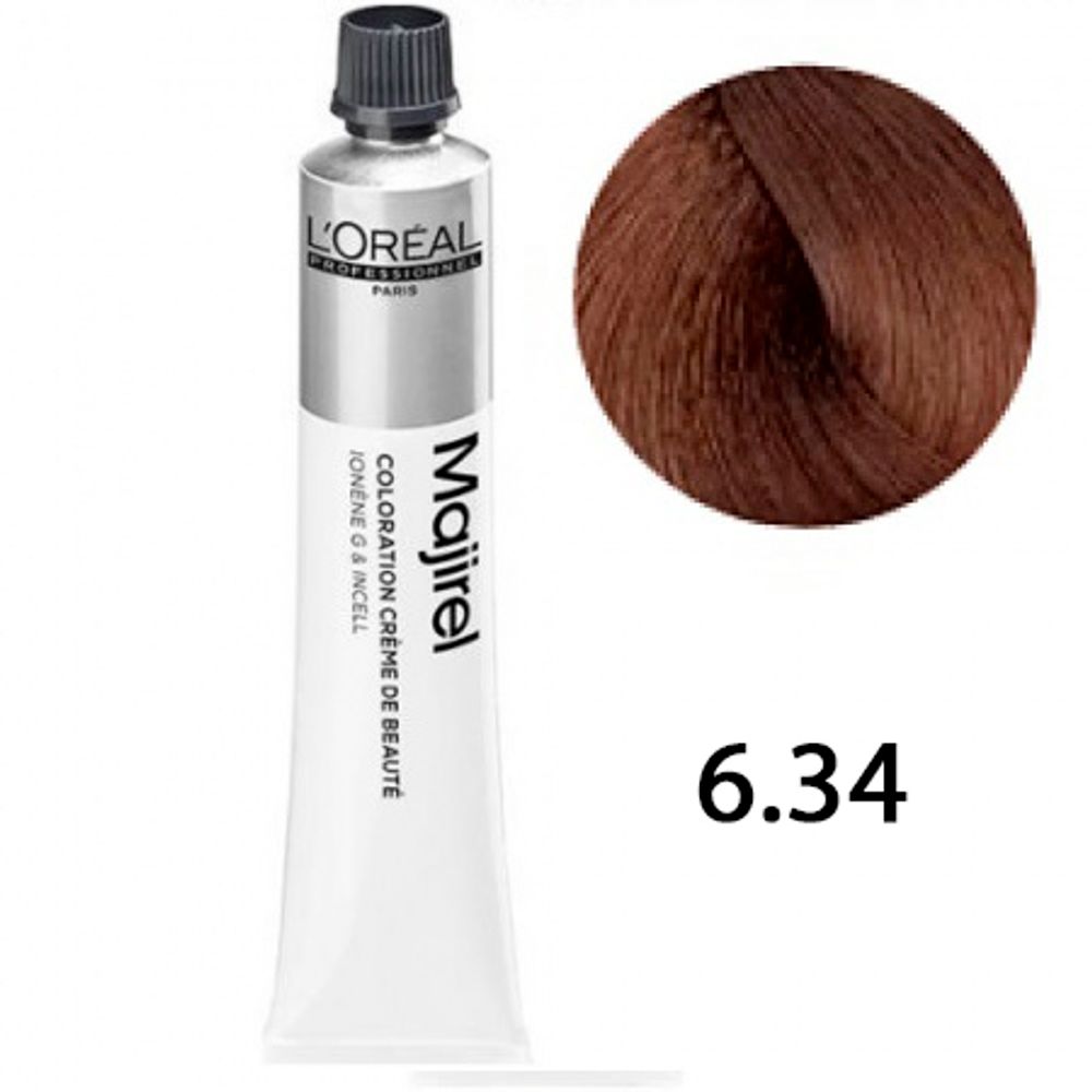 L'Oreal Professionnel Majirel 6.34 Темный блондин золотистый медный 50мл