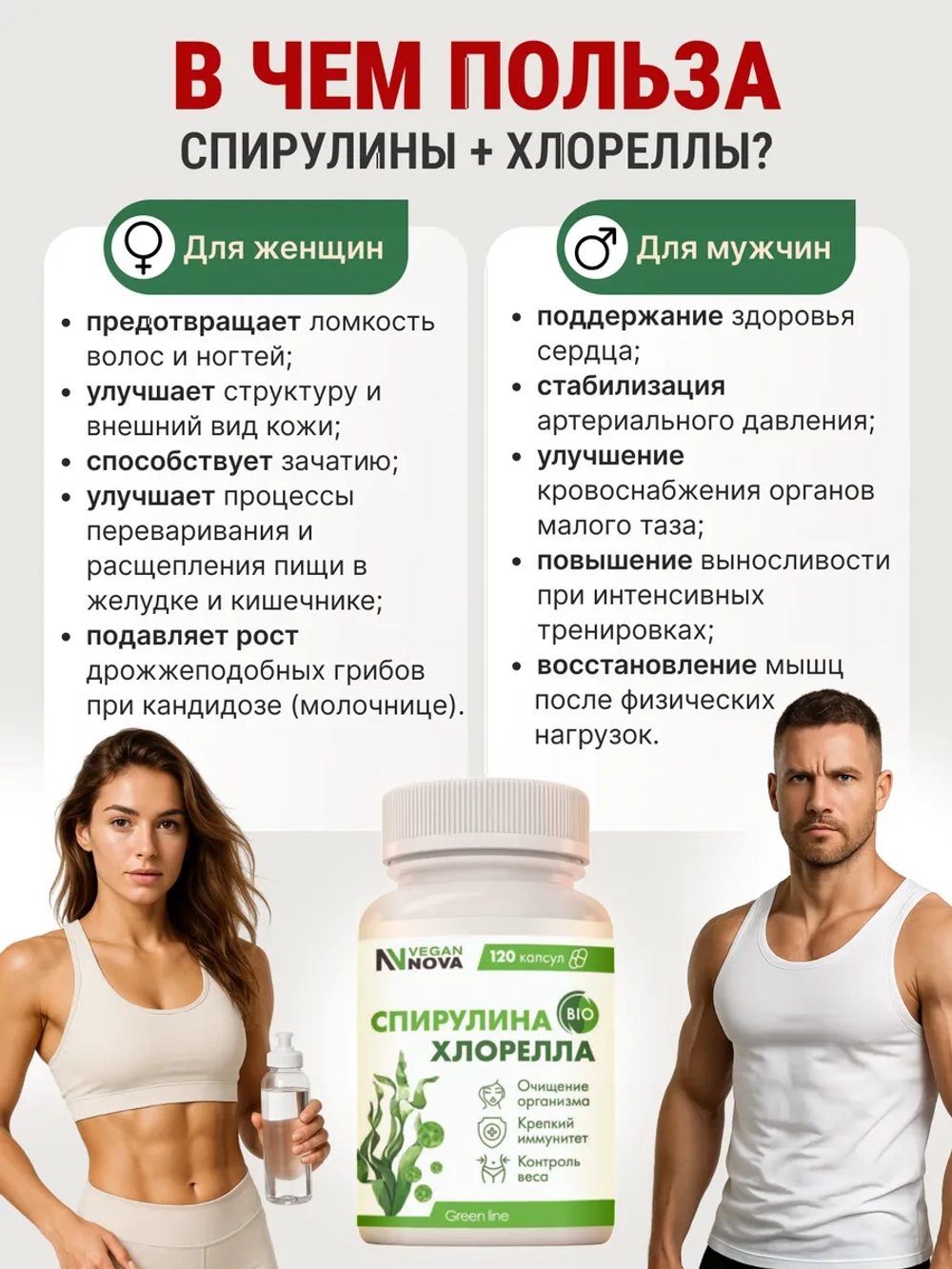 Микс Спирулина+хлорелла (120 капсул)