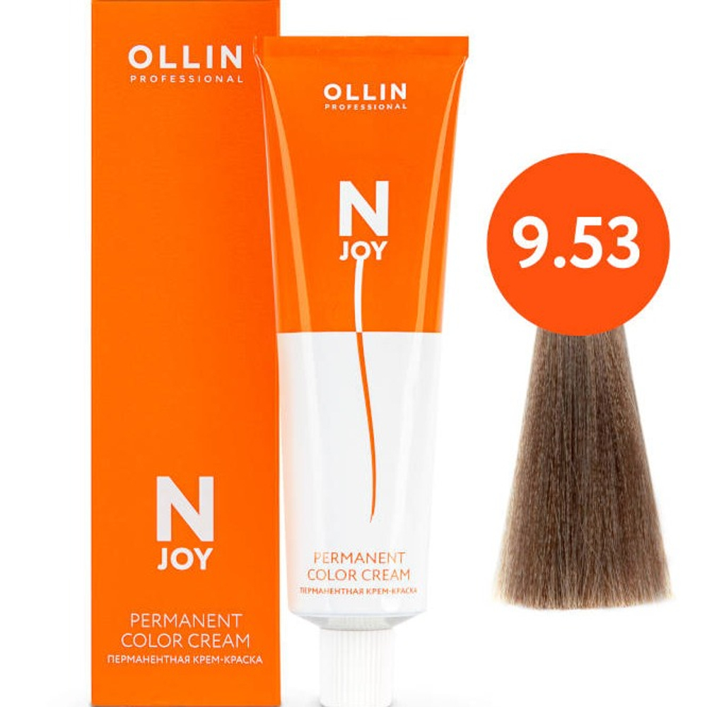 OLLIN PROFESSIONAL N-JOY - перманентная крем-краска для волос, 9/53 блондин махагоново-золотистый, 100 мл