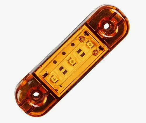 77-03 Фонарь габаритный, боковой, светодиодный (3 LED), желтый, 12/24 В (ан. 1098.3731, ОГ-40) Анало