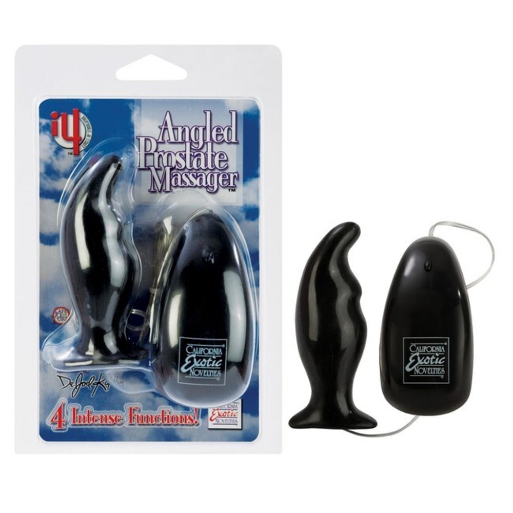 Стимулятор простаты Angled Prostate Massager (4 режима) (Цвет: черный)