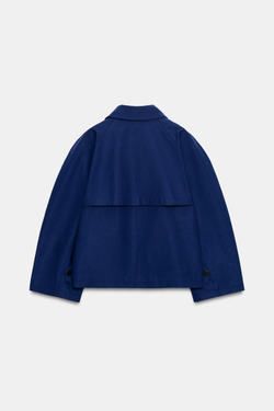 ZARA КОРОТКИЙ ТРЕНЧ — ZW COLLECTION, ЯРКО-СИНИЙ