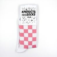 Носки КРЕПОСТЬ Клетка, розовый