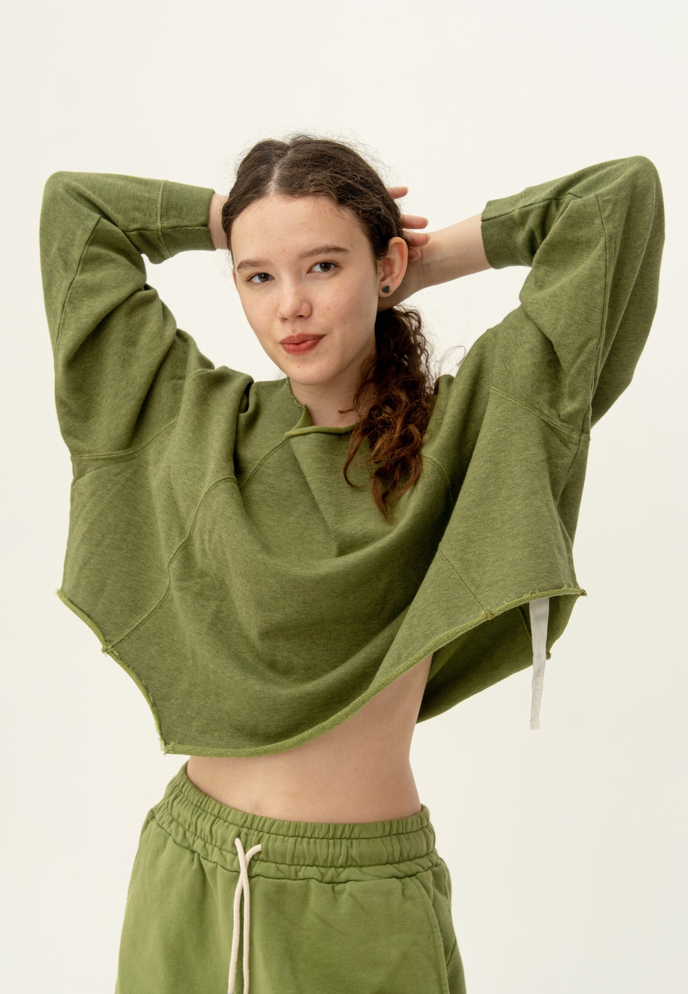 Свитшот оверсайз Bowery NYC Crop Military