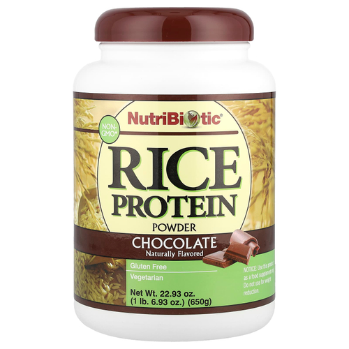 NutriBiotic, Порошок из рисового протеина, шоколад, 650 г (1 фунт 6,93 унции)
