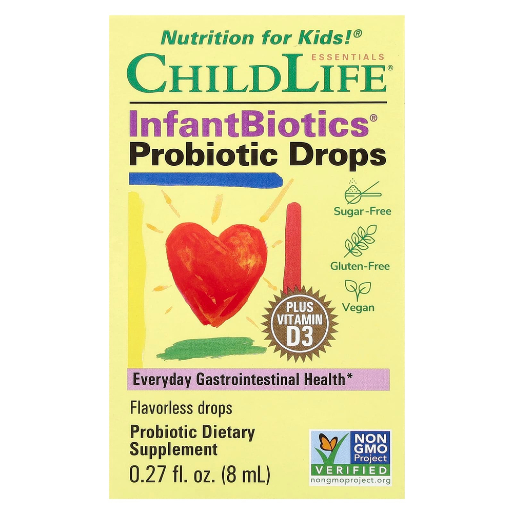 ChildLife Essentials, InfantBiotics, пробиотик, в жидкой форме, 2,6 млрд, 10,5 мл (0,36 жидк. унции) (2,6 млрд КОЕ в 8 каплях)