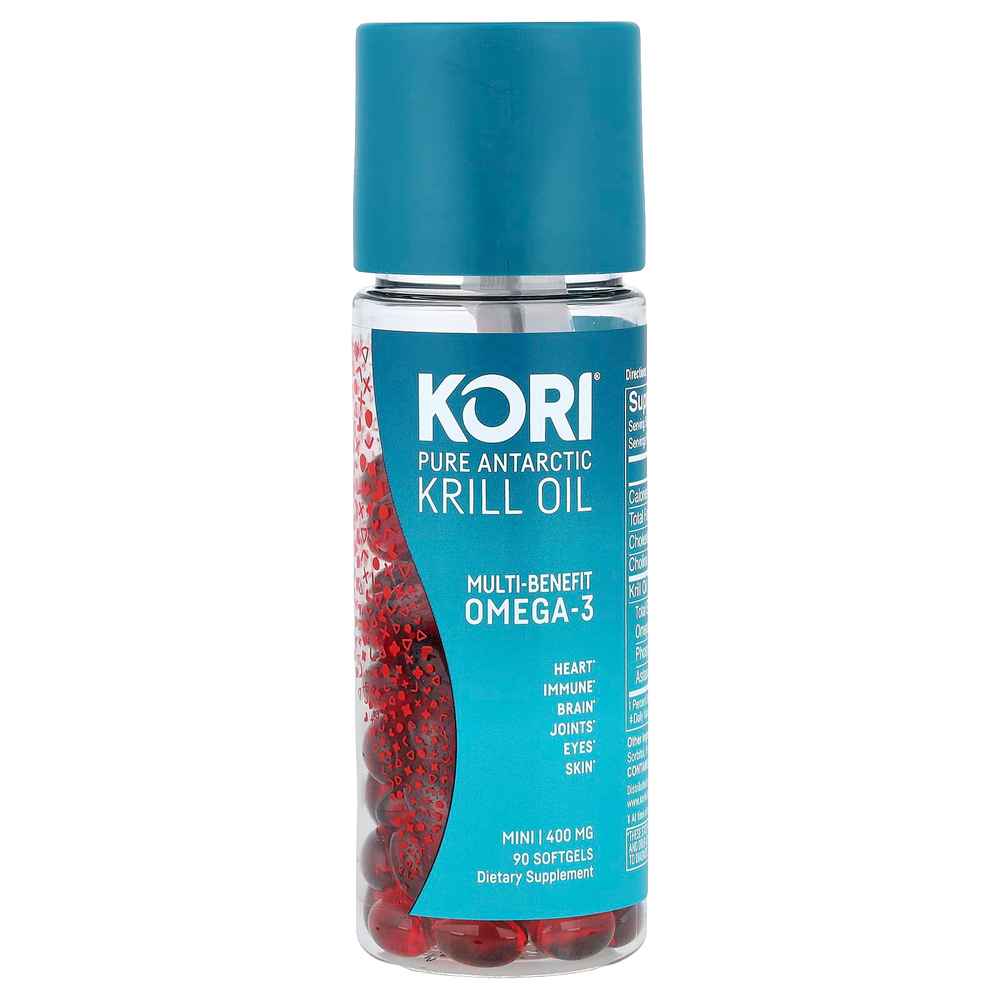 Kori, чистое масло антарктического криля, универсальная омега-3, 90 капсул