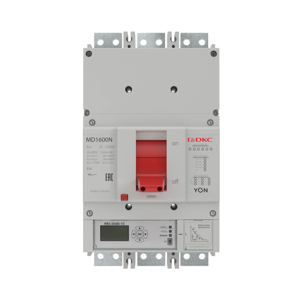 Авт. выкл. YON MD1600H-MR2 3P 1600А 85kA Ir 0.4…1xIn Isd 1.5…10xIn