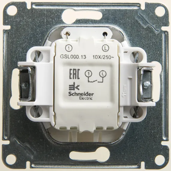 Выключатель одноклавишный с подсветкой Systeme Electric Glossa Перламутр GSL000613