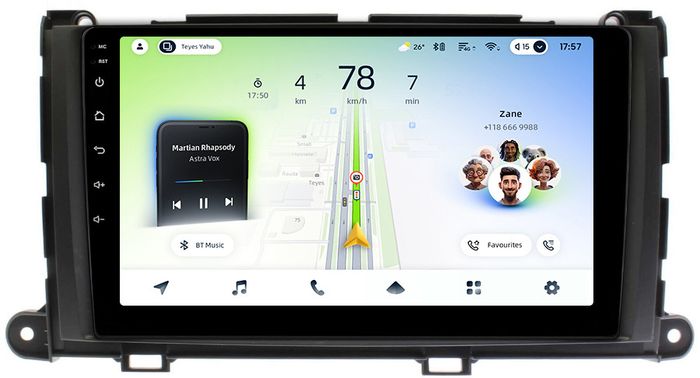 Магнитола для Toyota Sienna 3 2010-2014 - Teyes CC4L-DTS монитор 9" IPS, Android 14, Быстрая, Snapdragon 662, CarPlay, 4G SIM-слот