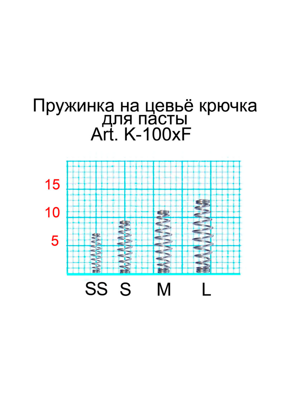 Пружинка Fish Crystal на цевьё крючка для пасты и теста SPRING K-100 L ( 5 упаковок )