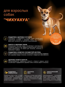 Корм сухой для взрослых собак породы Чихуахуа, с индейкой, 12 кг, QUATTRO