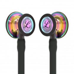 Стетоскоп Littmann Cardiology IV, черный, радужная акустическая головка, дымчатый ствол (6240)