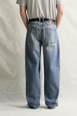 ZARA ДЖИНСЫ BAGGY FIT, СИНИЙ