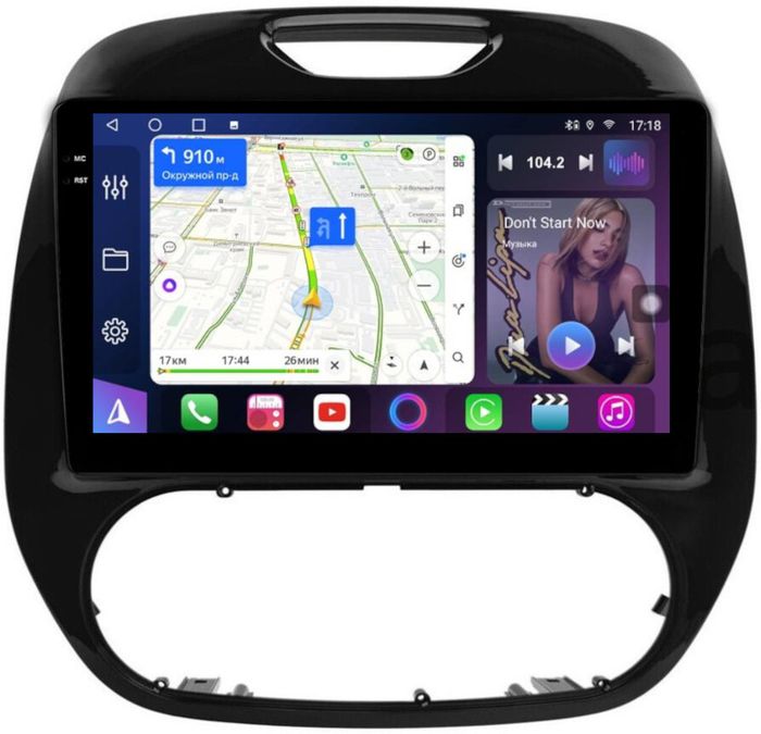 Магнитола для Renault Kaptur 2016+ - FarCar S400-TS18 монитор 9.5" QLED на Android 14, CarPlay, 4G SIM-слот