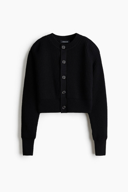 H&M X WARDROBE.NYC Шерстяной кардиган с подплечниками, черный