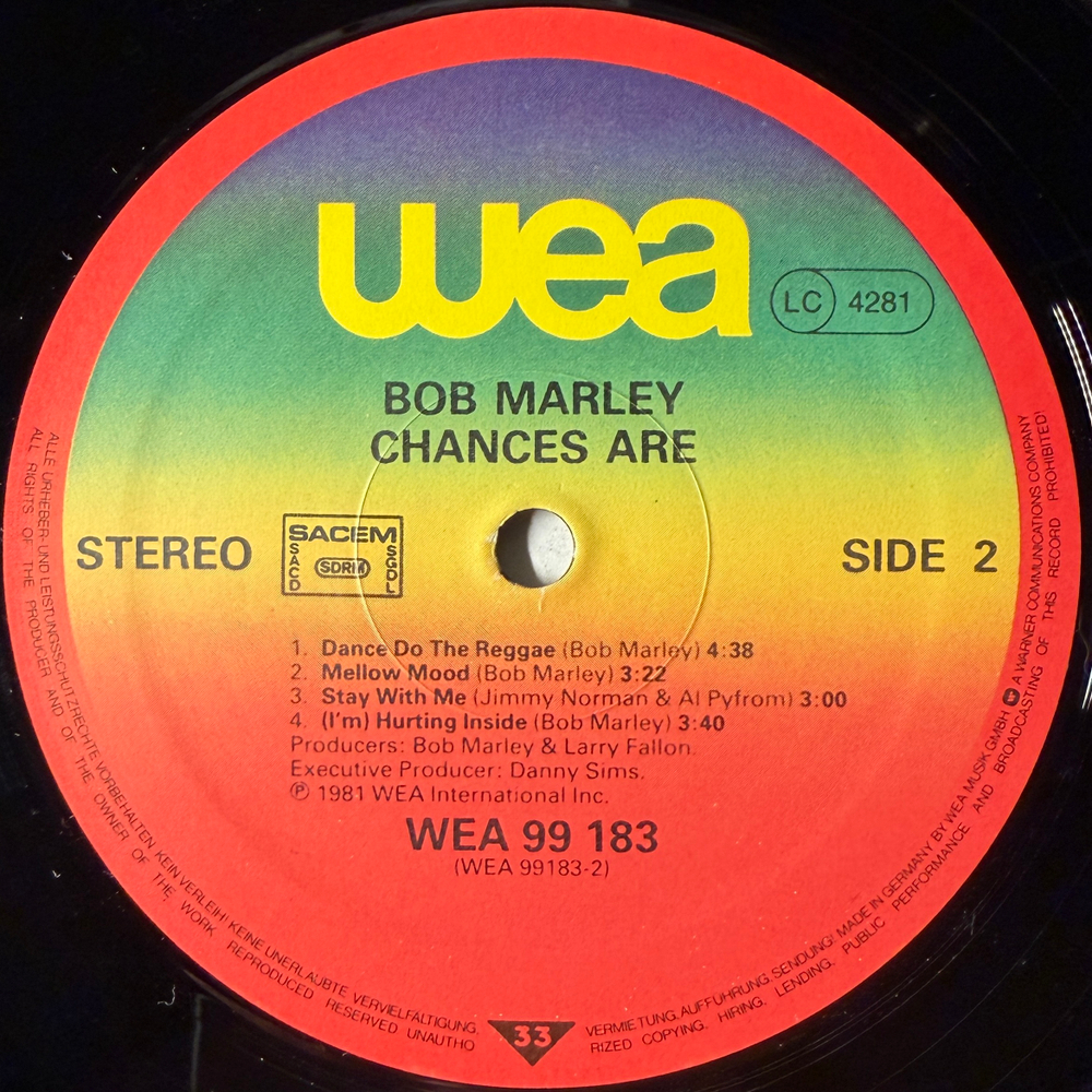 Bob Marley ‎– Chances Are (Франция 1981г.)