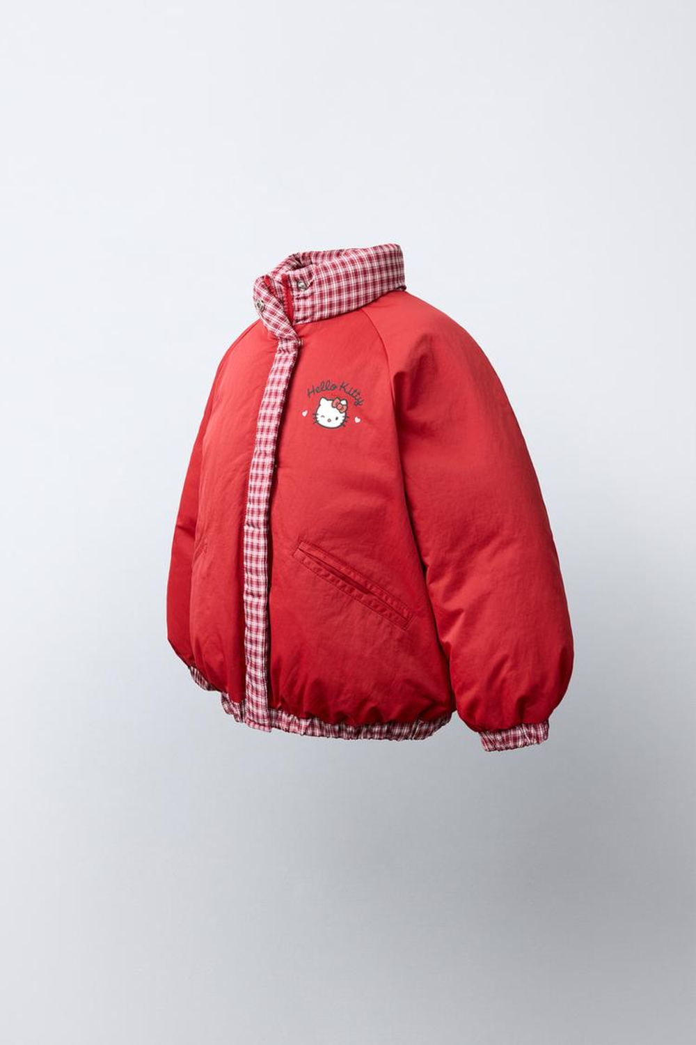ZARA СТЕГАНАЯ КУРТКА HELLO KITTY © SANRIO, КРАСНЫЙ