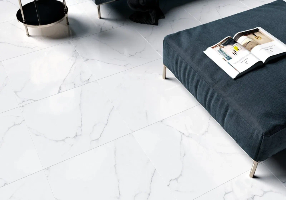 Керамогранит Alma Ceramica GFU60120CRR00R Carrara 60x120 белый глазурованный матовый под камень