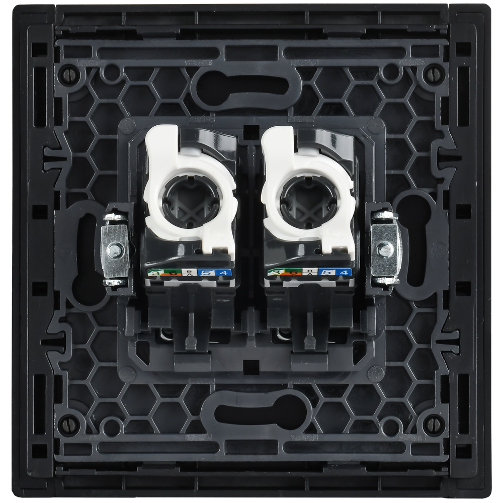 FORTE&PIANO Розетка компьютерная двойная RJ45 кат.5E FP733M металл никель IEK
