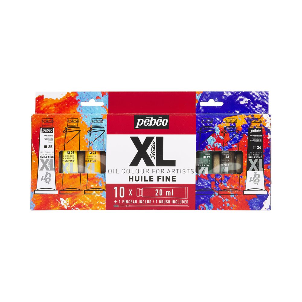 Краска масляная набор XL с кистью 10 цв. по 20 мл, Pebeo, 920116