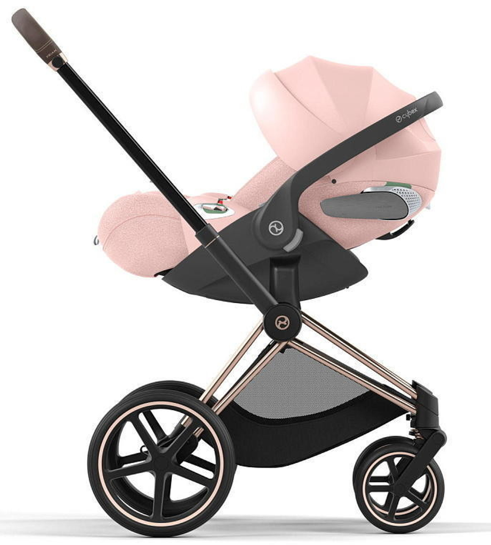 Коляска Cybex Priam IV Rosegold complete Cloud T Peach Pink Plus Base T 3 в 1 Cozy Beige
