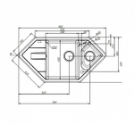 Мойка IDDIS Vane G Granucryl цвет шоколад угловая 1 1/2 чаши размер 960*500 (V36C965i87)