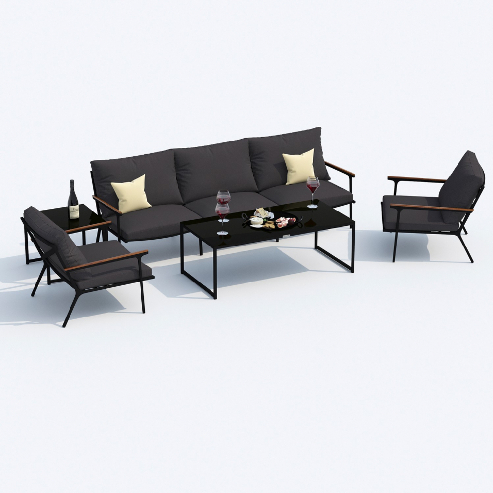 Лаунж зона Ideal Patio ФЕСТА антрацит с трехместным диваном