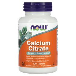 Now Foods Calcium Citrate 100 Tablets , Кальций цитрат